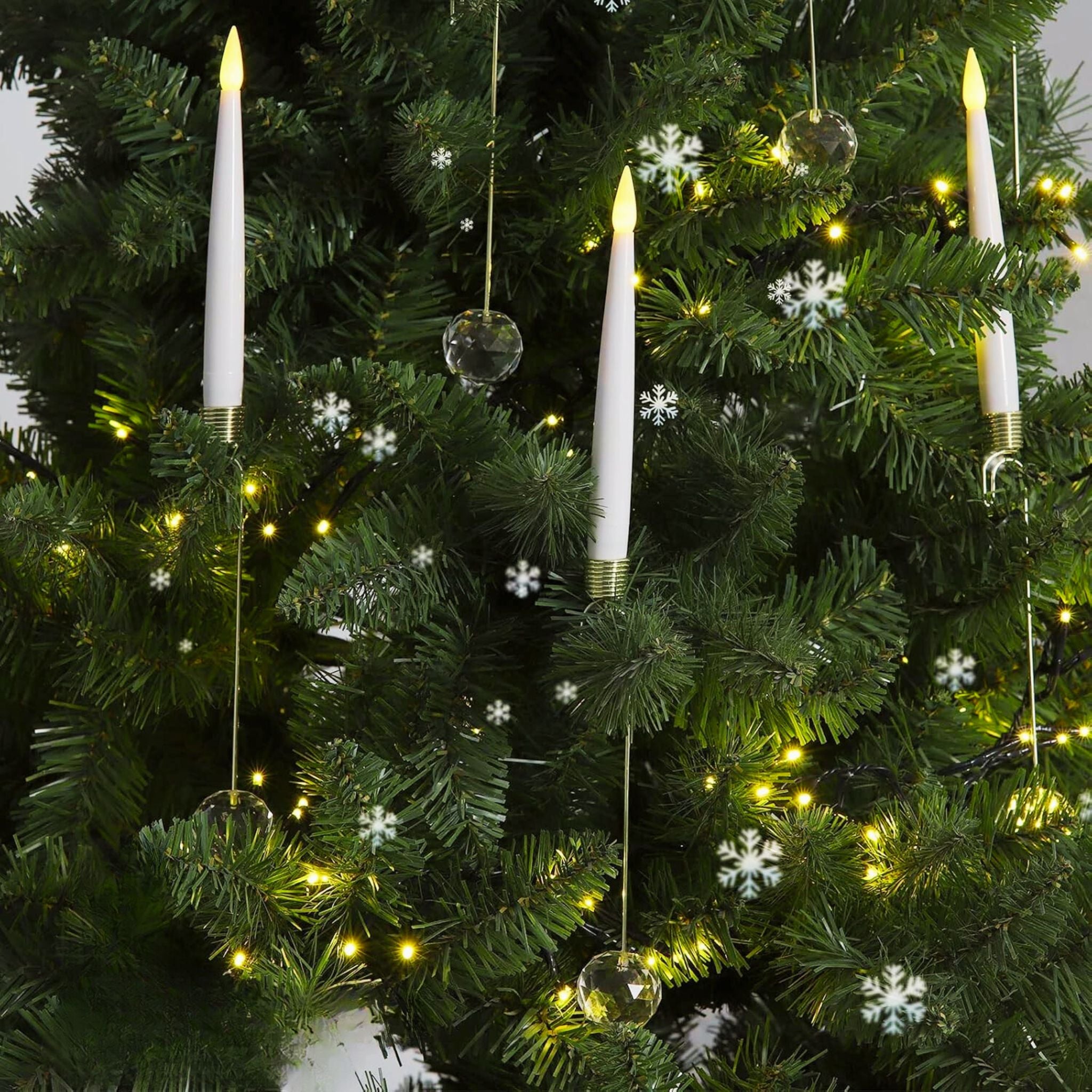 Flameless Christmas Tree Hanging Candles - Set of 6