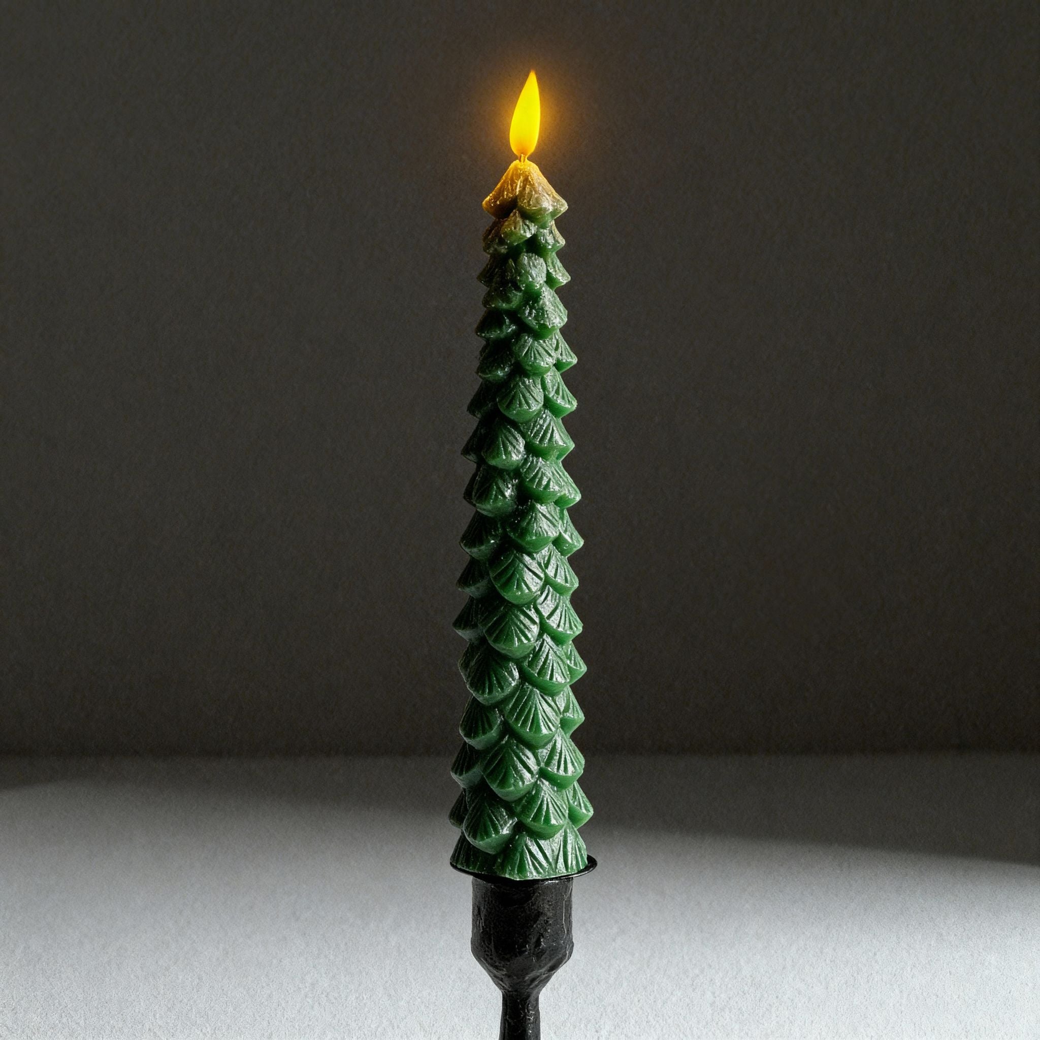 Flameless Tree Wax Taper Candle - Set of 3