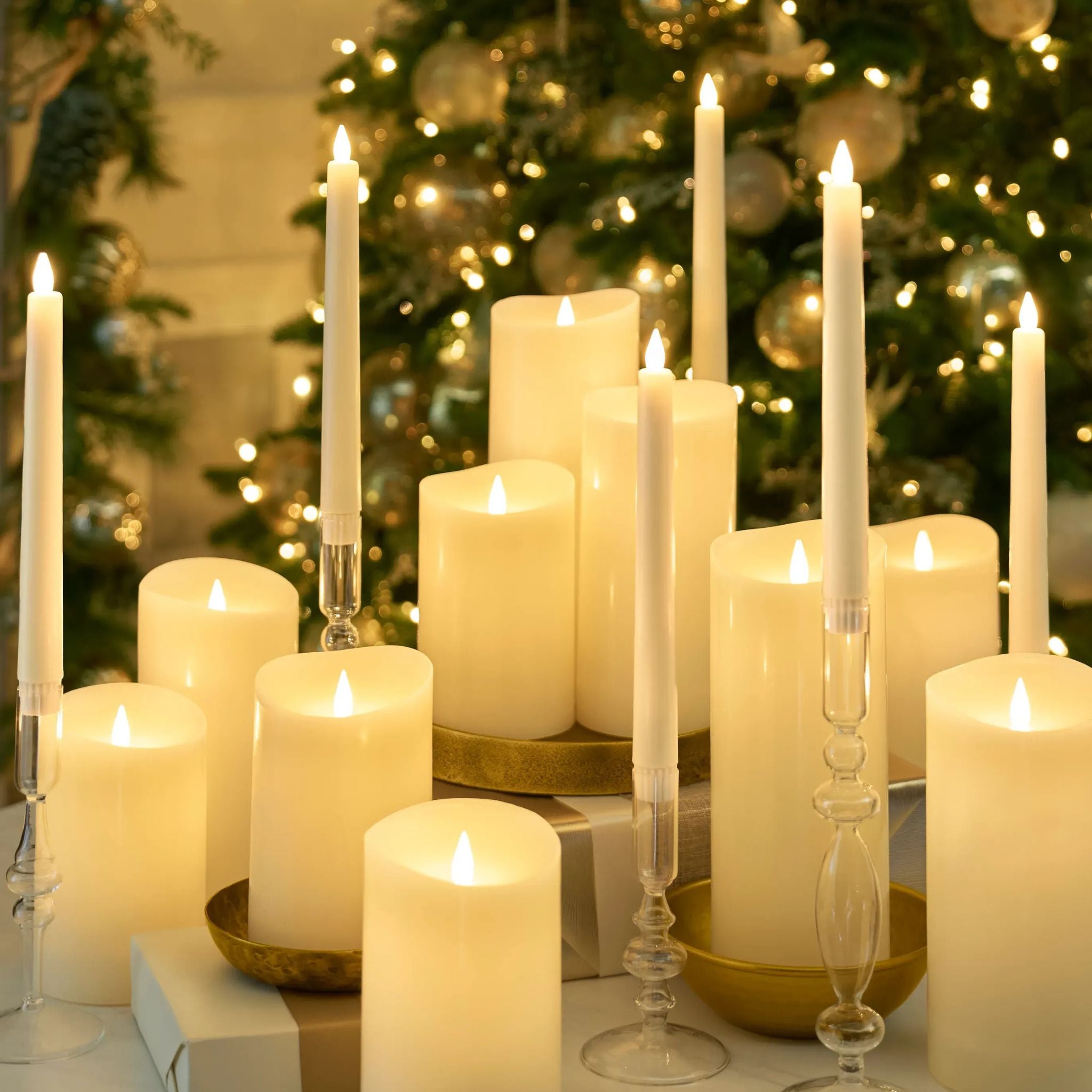 Heritage Flameless Pillar Candles
